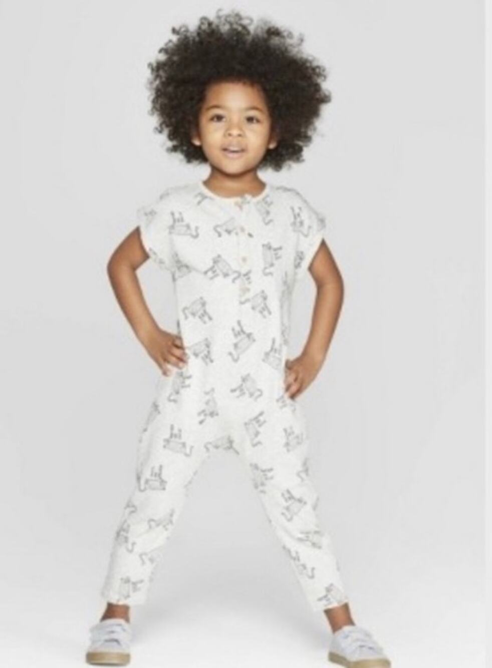 Art Class Henley Romper Jumpsuit Cheetah Leopard Boys Girls 2T Gray